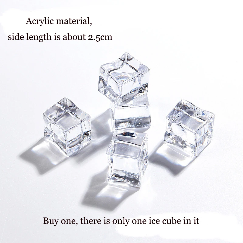 Photography Props Acrylic Simulation Ice Cube Drinks and Beverages Product Photo Decoration for The Photo Studio BUY 5 Free 2