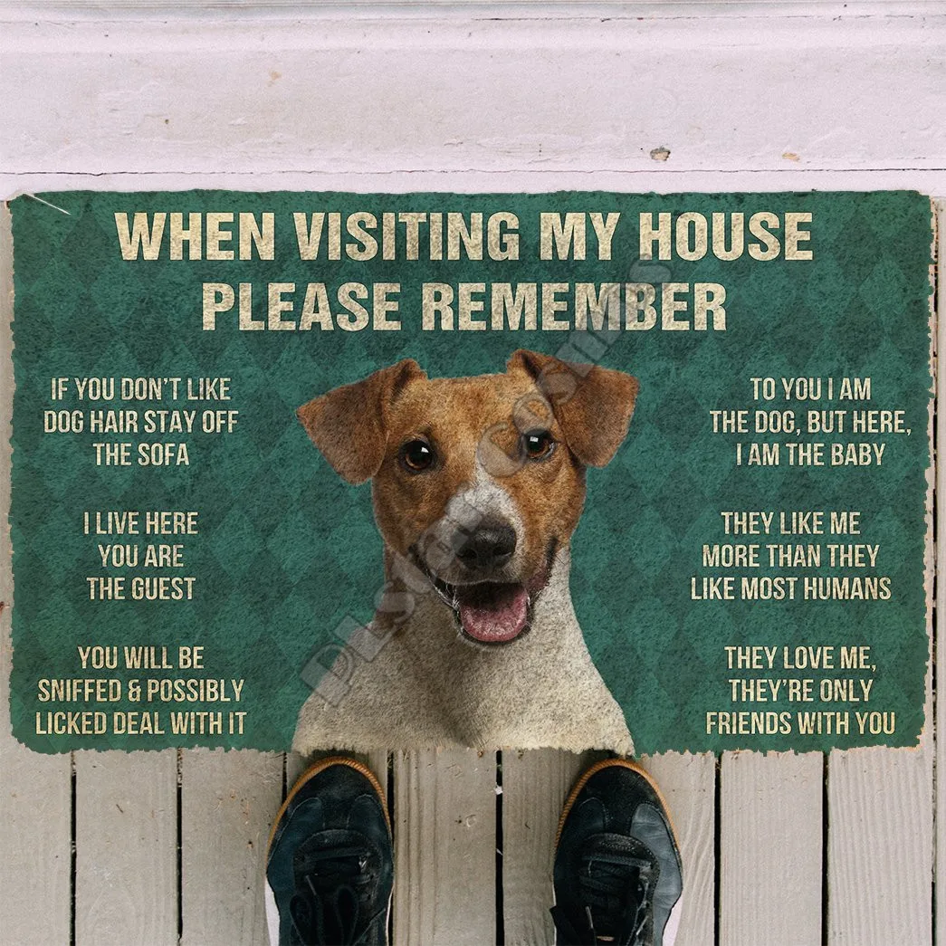 

Please Remember Jack Russell Terrier House Rules Custom Doormat Indoor Doormat Non Slip Door Floor Mats Decor Porch Doormat