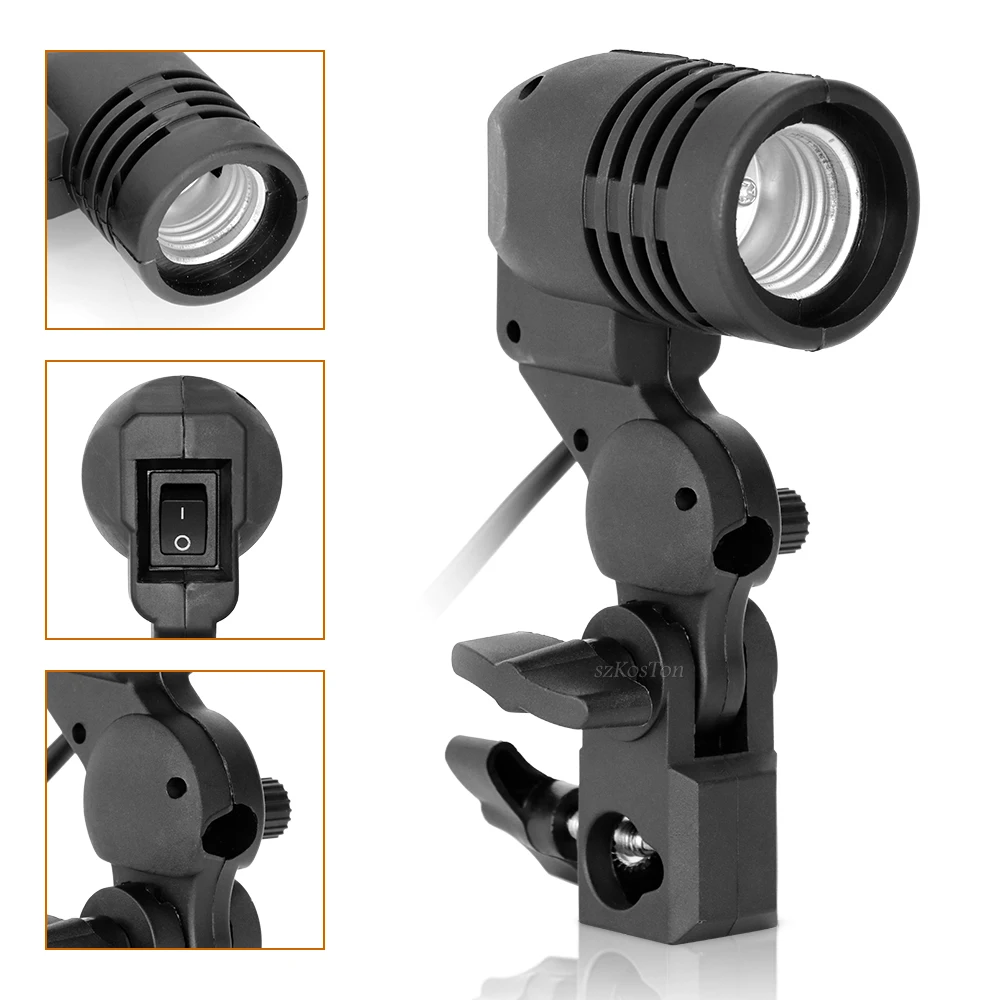 E27โคมไฟ1.8M สายเคเบิล2Pcs หลอดไฟขาตั้ง EU/US ปลั๊ก Socket สำหรับร่มภาพผู้ถือแสงหลอด Mount