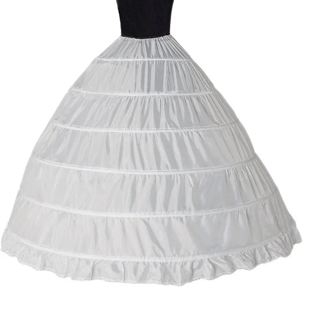 CharmingBridal 6 Hoop Ball Gown Petticoat Half Slip Women Underskirt Wedding Crinoline White