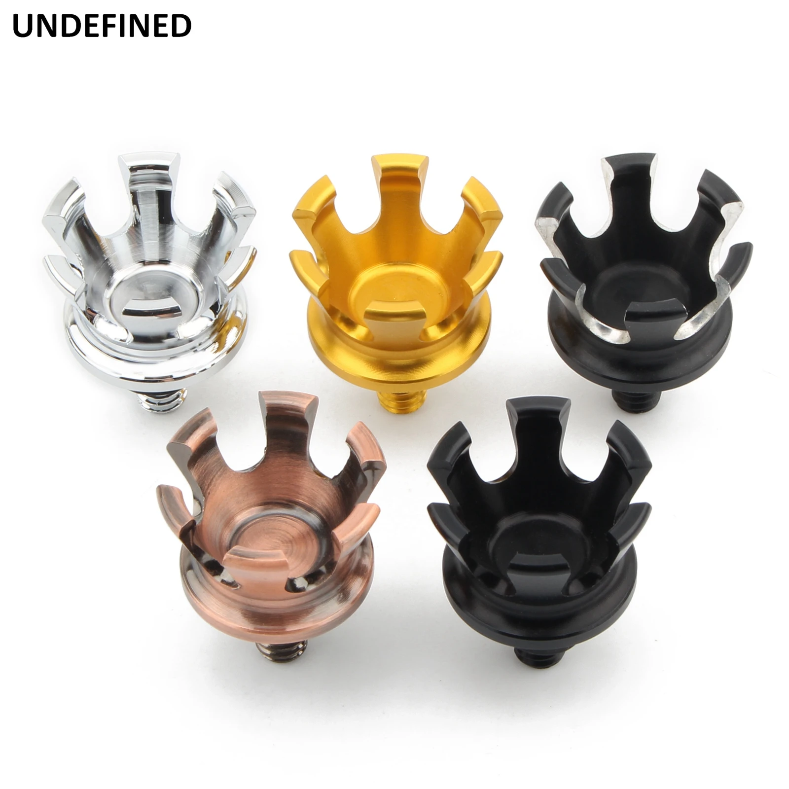 Crown Style Motorcycle Seat Bolt Tab Screw Nut Mount Knob Cover For Harley Sportster XL Dyna Street Bob Touring Road Ultra Glide