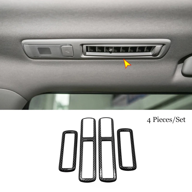 

ABS Carbon Interior Accessories For Toyota Highlander 2022 2021 2020 Car Top Air conditioner outlet AC Vent switch decor Cover