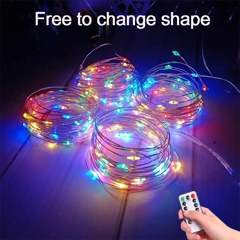 LED Copper Wire String Light 5M 10M 20M USB/Battery Fariy Light Operated Garland For Christmas Decor Wedding Party Home Decor