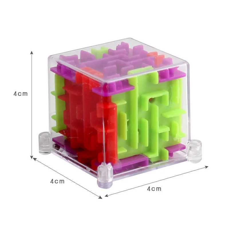 3D Maze Magic Cube Fidget Toys Transparent Six-sided Puzzle Speed Cube Rotating Ball Maze for Children Educational