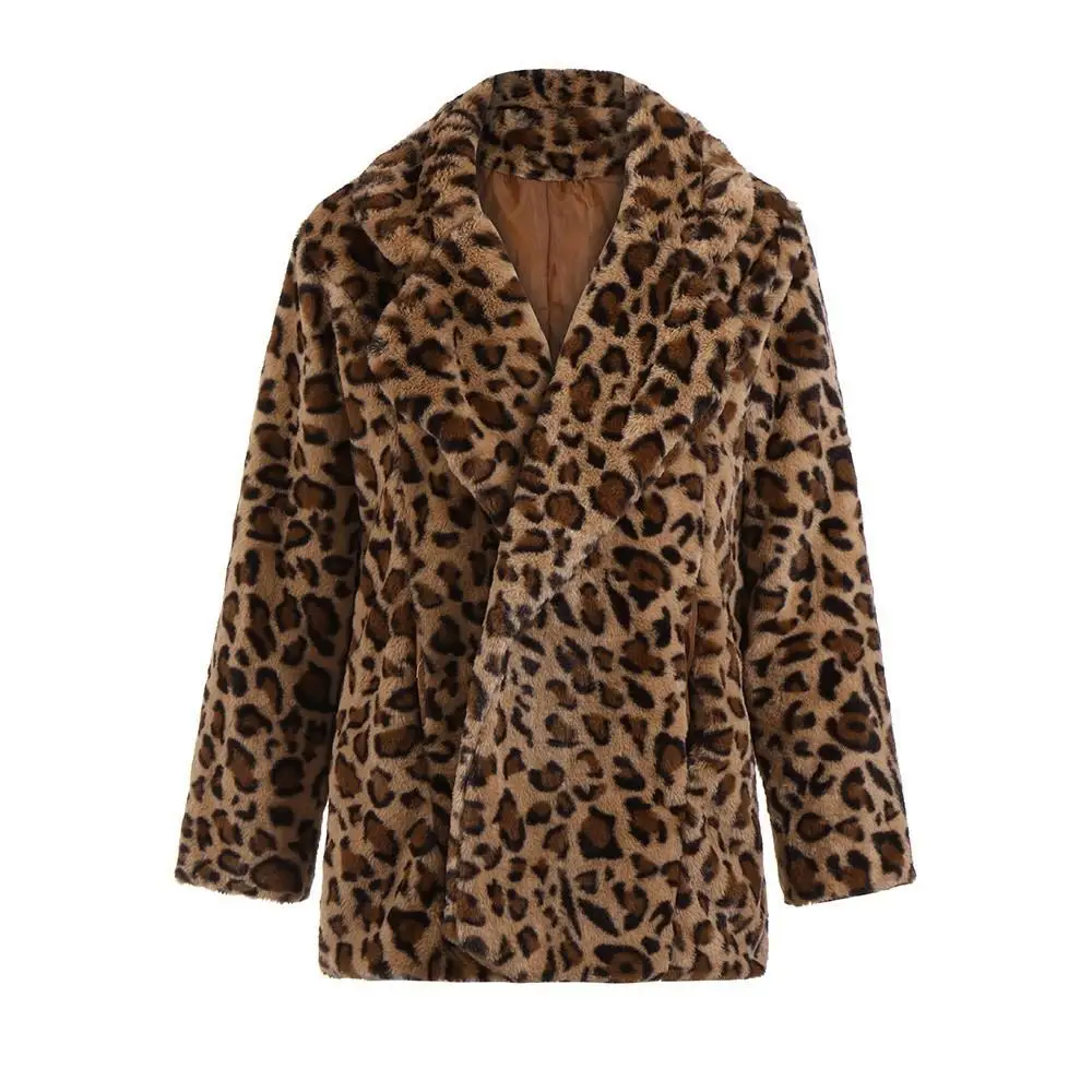

Women Warm Winter Coat 2020 Fashion Brand Sweatshirt Tops Ladies Leopard Print Pullover Jumper Jackets Coat Outwear