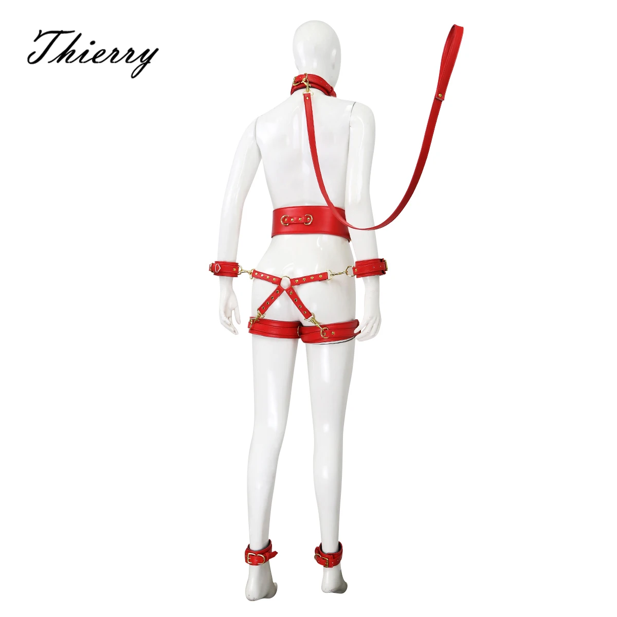 Thierry Sex Toys For Woman Men SM Bondage Set Erotic Restraint Collar & 6 Cuffs & Waistband &Connection Adults Games for Couples