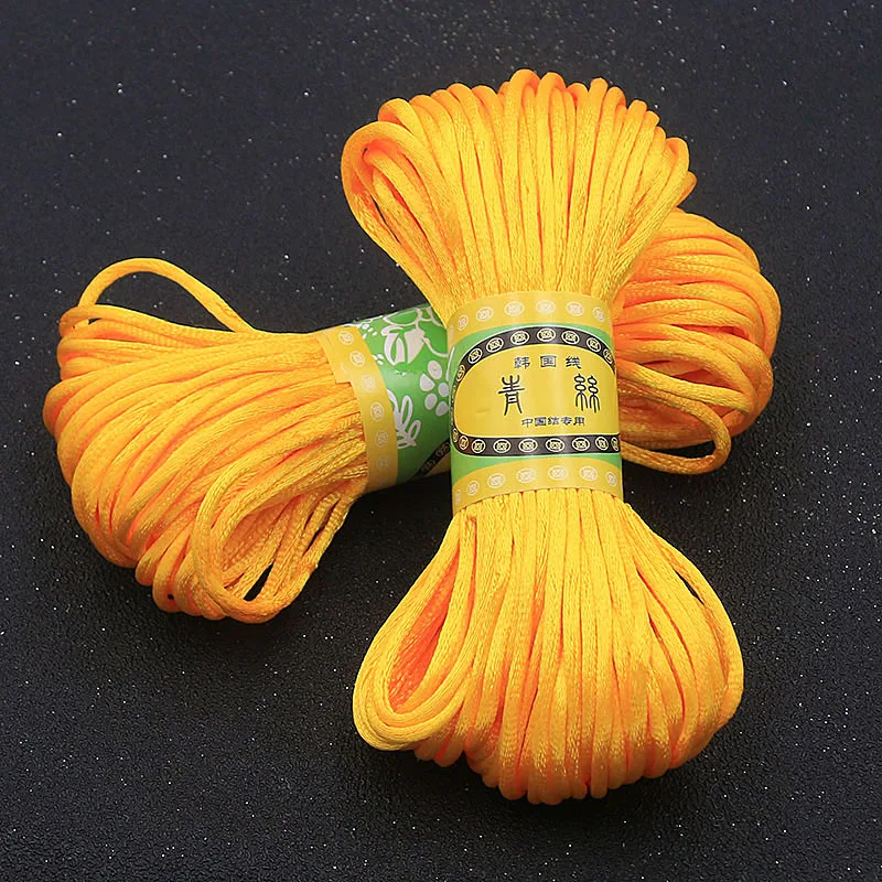 20 Meter 2mm 25 Farbe Chinesischen Knoten Moos Schnur Rattail Satin Geflochtene DIY Schmuck Halskette NAccessories Woven Materialien