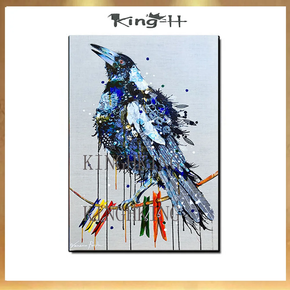 

Hand-painted oil painting birds wall picture knife painted on the canvas wall decoration artist and for the sitting room sofa pi