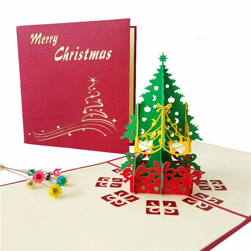 1pcs 3D Pop Up Greeting Cards With Envelope Laser Cut Post Card For Birthday Christmas Valentine\' Day Party Wedding Decoration