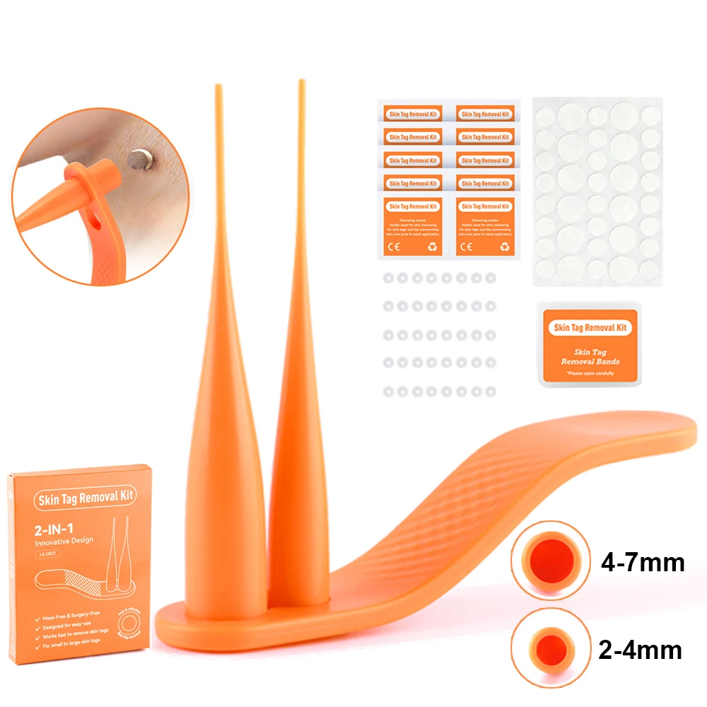 

2 in 1 Skin Tag Removal Kit Facial Care Mole Wart RemoveTool Mole Wart Remover for 2-4 mm/4-7mm Adult Mole Wart Facial Care