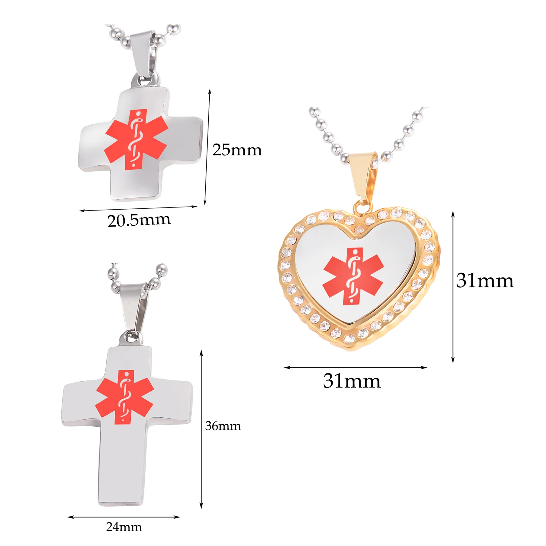 Free Engraving Medical Alert ID Pendant for Men Women Necklace Stainless Steel  Tags Emergency  Jewelry