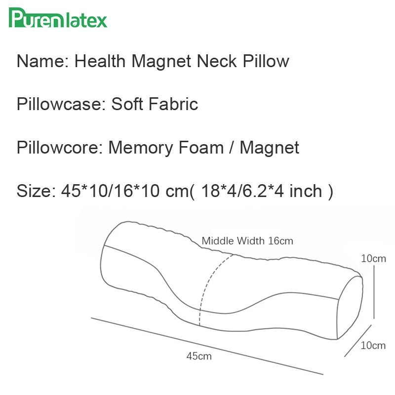 PurenLatex Magnet Therapy Pillow for Eyelash Extension Memory Foam Multi-Function Orthopedic Pillows Sleeping Bolster Cushion