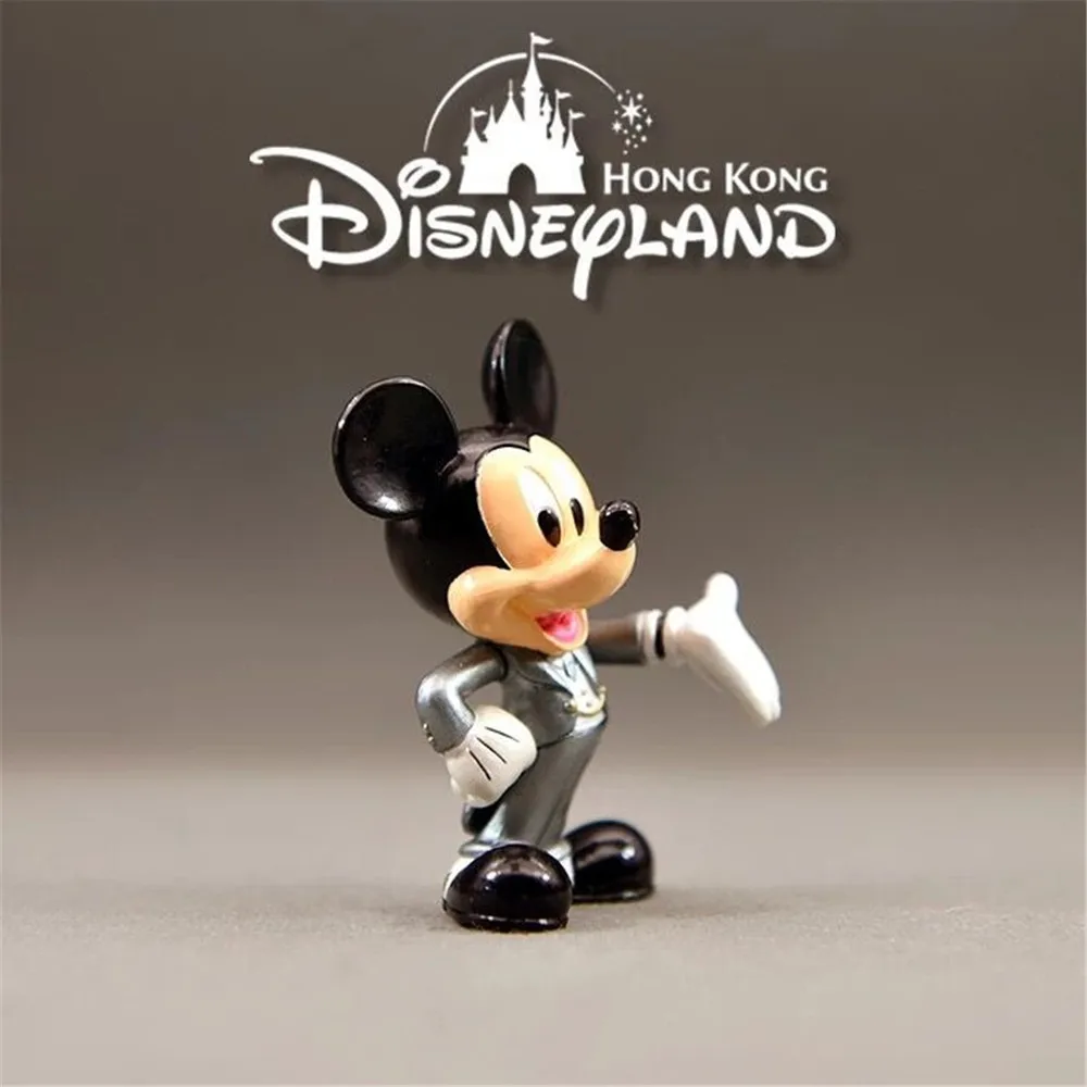 Disney Mickey Mouse silver 7cm mini Action Figures Doll Toys model children room Decoration for gift