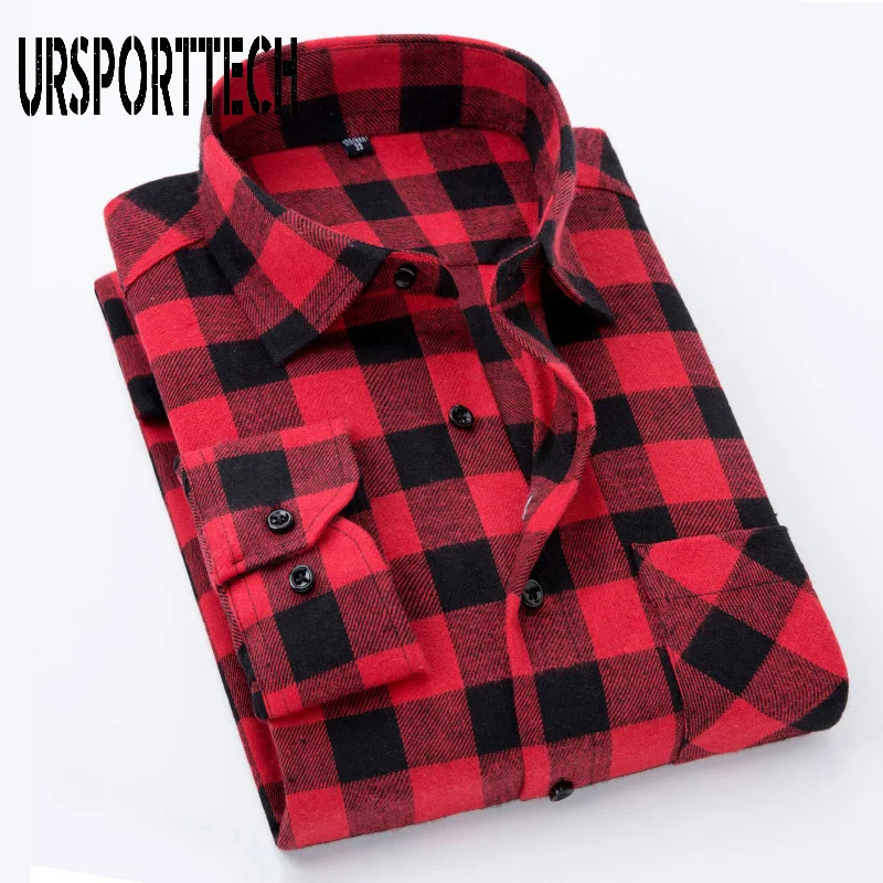 Plaid Shirt Men Autumn Winter Flannel Checkered Shirt Men Shirts Long Sleeve Chemise Homme Cotton Flannel Male Check Shirt