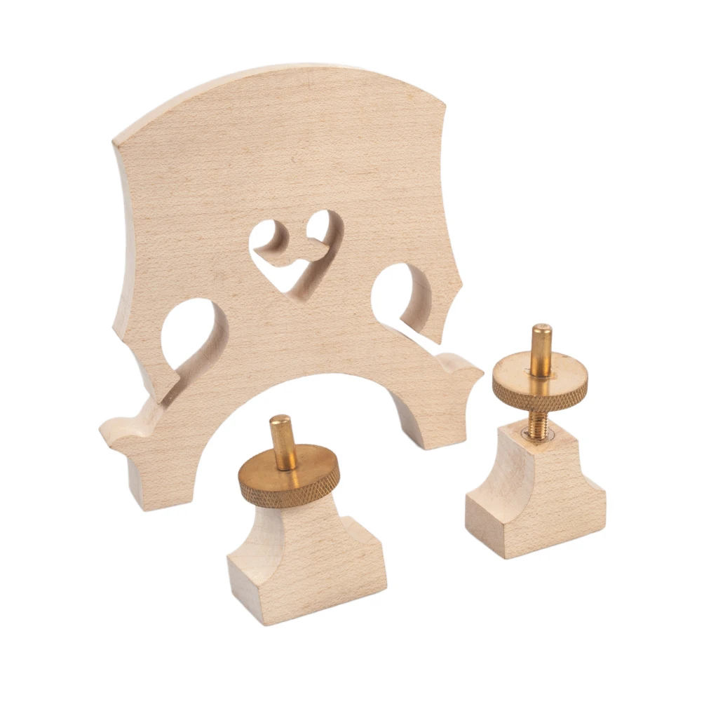 Adjustable 1/2 Size Double Bass Bridge Natural Dried Maple  Brass Screws Fit For  Contrabass Upright 