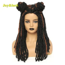 Parrucca lunga per capelli Dreadlock nero misto marrone trecce all'uncinetto parrucche parte centrale capelli intrecciati sintetici per donna uso quotidiano o per feste
