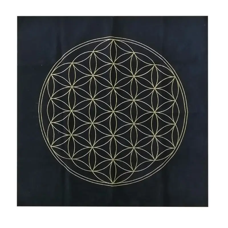 Tarot Card Tablecloth Flower of Life Divination Altar Cloth Board Game Card Pad 24BD