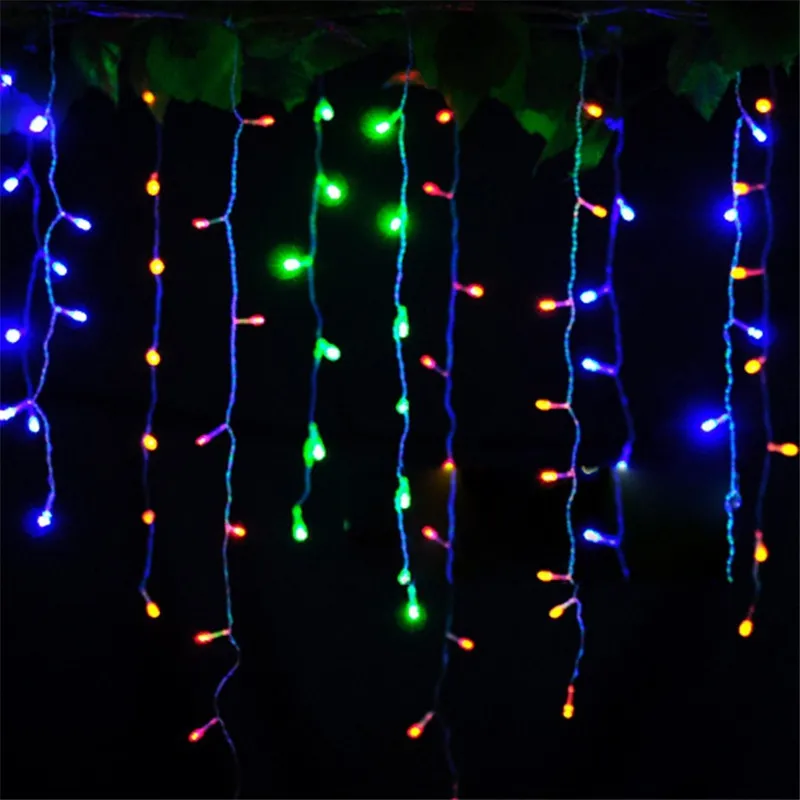 LED-ijspegel lichtslingers, EU-stekker, gordijn ijspegel, 220V, 3,5m, hangend 0,3-0,5m, Kerstmis, tuin, huwelijksfeest, nieuwjaar