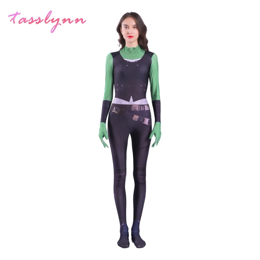 Guardians of The Galaxy Gamora Cosplay Costume Women Girls Halloween Costume  Supergirl Party Jumpsuit Zentai Suit Bodysuit