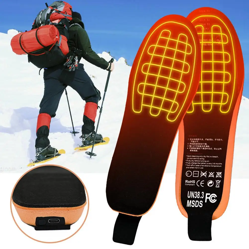 2020 Winter Warm Thermal Rechargeable Heating Insoles EVA Electric Heated Insoles With Remote Control  For Camping Hiking Skiing