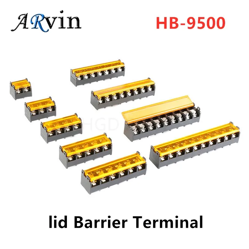 

5pcs/lot HB-9500 lid Barrier Terminal 9.5MM high current connectors Barrier Blocks 2p/3p/4p/5p/6p/7p/8p/9p/10p