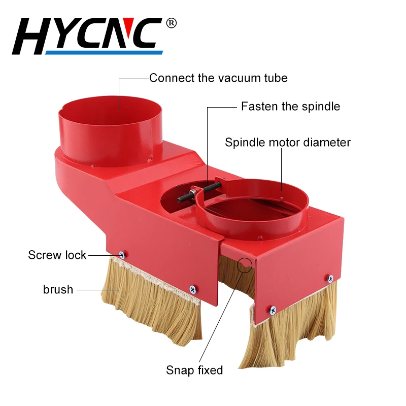 Movable CNC Dust Collector Cover 70/75/80/85/90/100mm Spindle Engraving Milling Machine Brush Cleaner Woodworking CNC Dust Cover