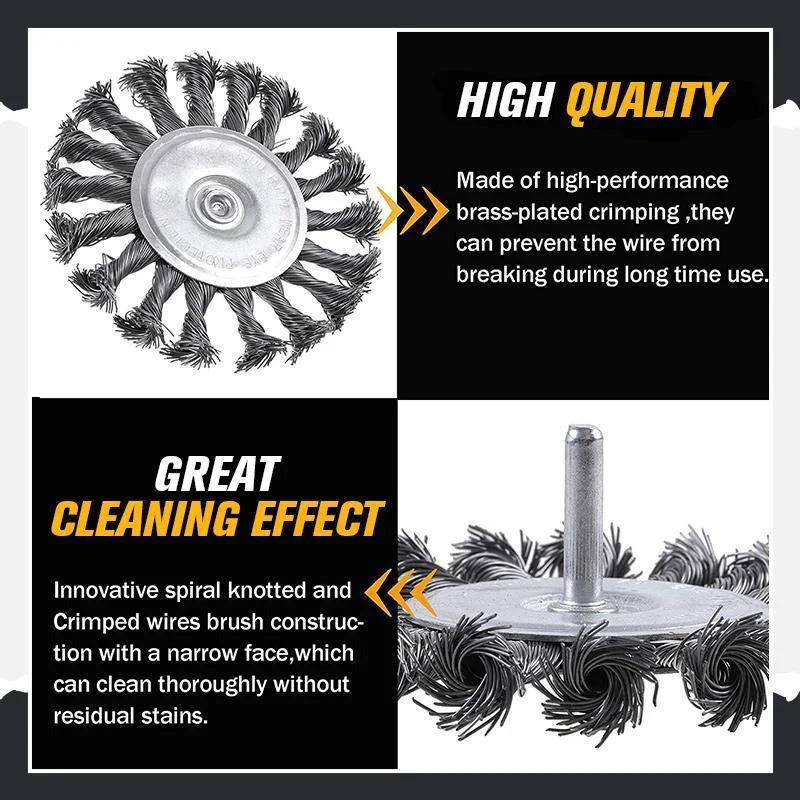 Lonbor Rust Removal Polishing Tools Stainless Steel Wire Wheel Brushes Angle Grinder Gadget Rotary Tool Polishing Brush