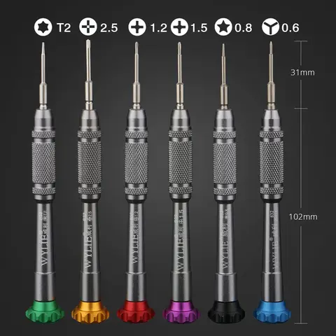 6Pcs WYLIE 알루미늄 스크루 드라이버 휴대 전화 컴퓨터 수리를위한 고정밀 스크루 드라이버 분해 볼트 손 도구 세트 Best5 6Pcs WYLIE 알루미늄 스크루 드라이버 휴대 전화 컴퓨터 수리를위한 고정밀 스크루 드라이버 분해 볼트 손 도구 세트 Best5