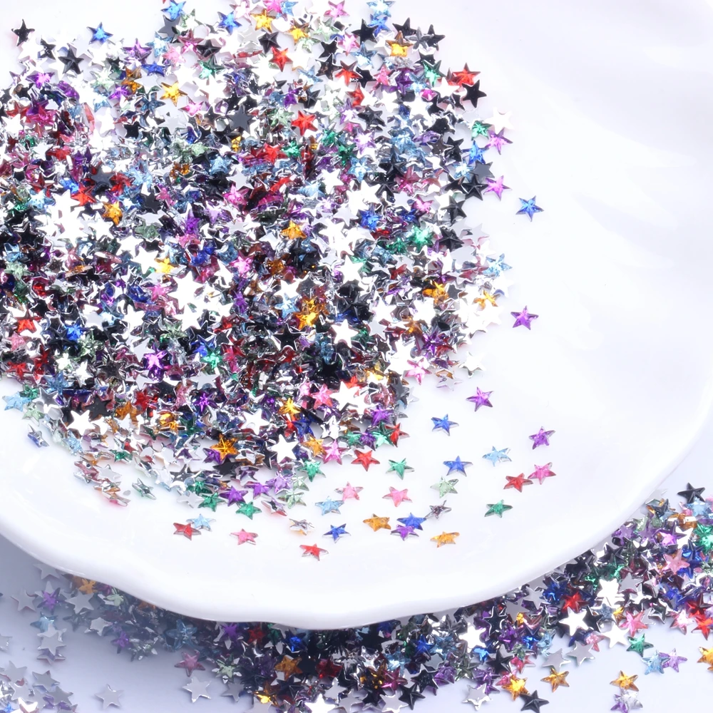 

3mm 2g 1000pcs Pentagram Rhinestones Gems For Nail Art Decoration 3D Non HotFix Nail Art Decorations