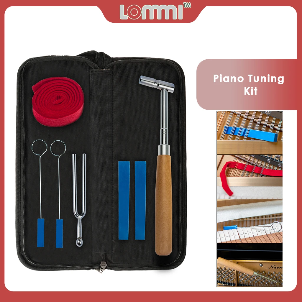 

LOMMI Professional Piano Tuning Kit Universal Star Head Hammer Mute Tools Felt Temperament Strip And Case Piano Accessories