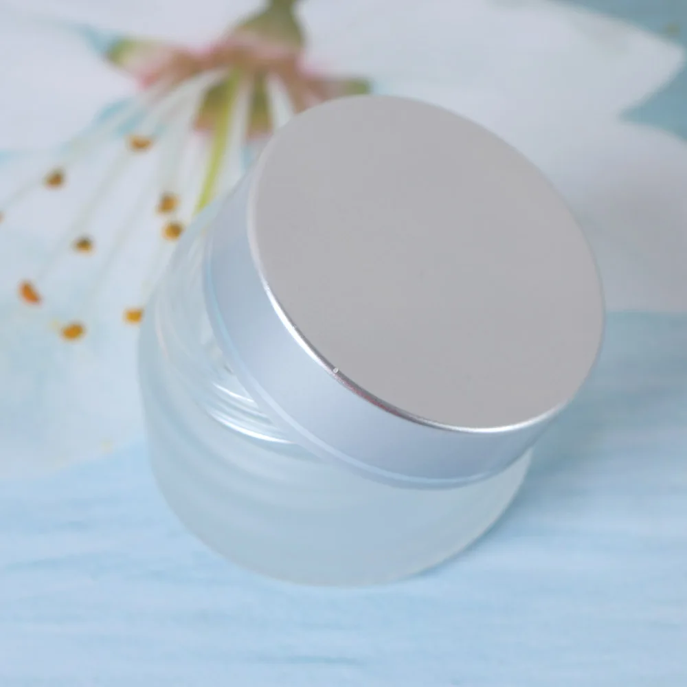 Frosted Glass Refillable Ointment Bottles Empty Cosmetic Jar Pot Eye Shadow Face Cream Container 5/10/15/20/30/50/100g