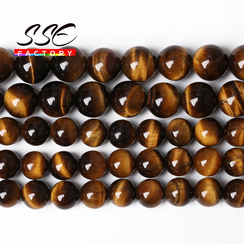 

Natural 5A Yellow Tiger Eye Stone Beads Round Loose Beads For Jewelry Making DIY Bracelet Accessories 4 6 8 10 12 14mm 15"