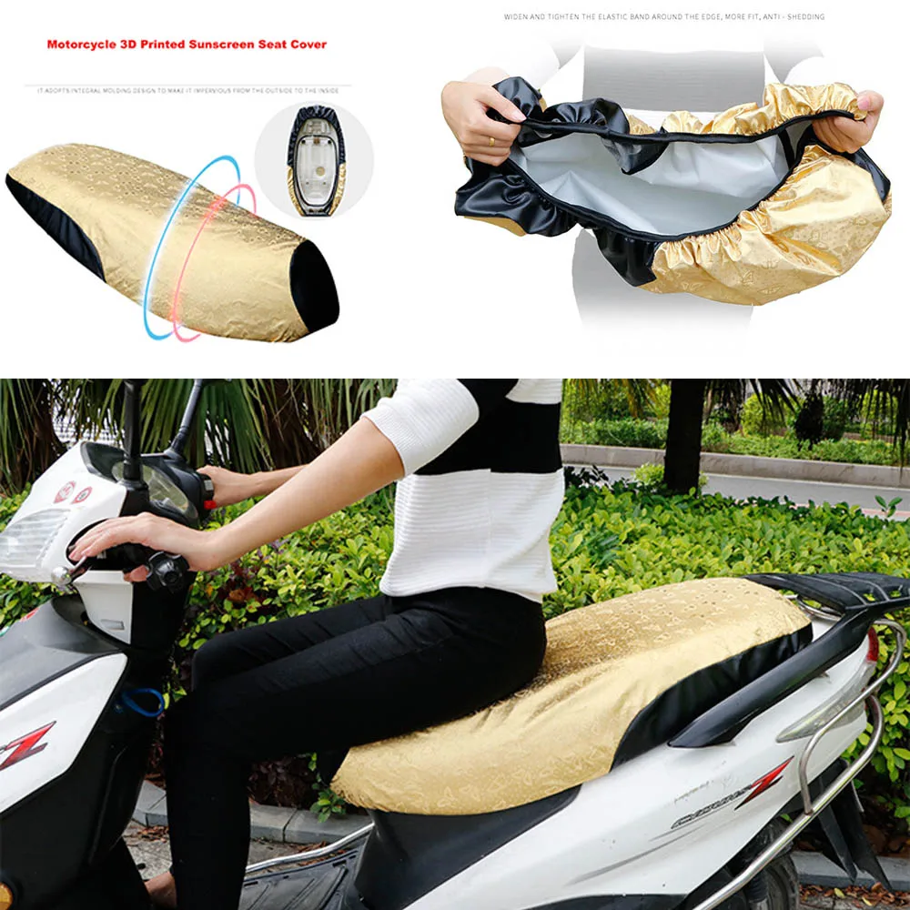 Waterproof Sunscreen Motorcycle Seat Cover Protector Mat Sun Heat Insulation Pad Saddle Cover For Motor Bike Electric Motorbike