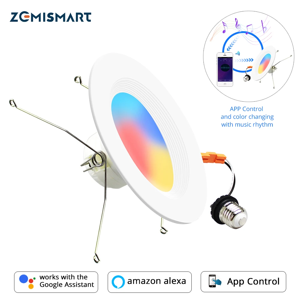 

Умный потолочный светсветильник Zemismart с регулировкой яркости, 6 дюймов, Tuya, Alexa, Google Home