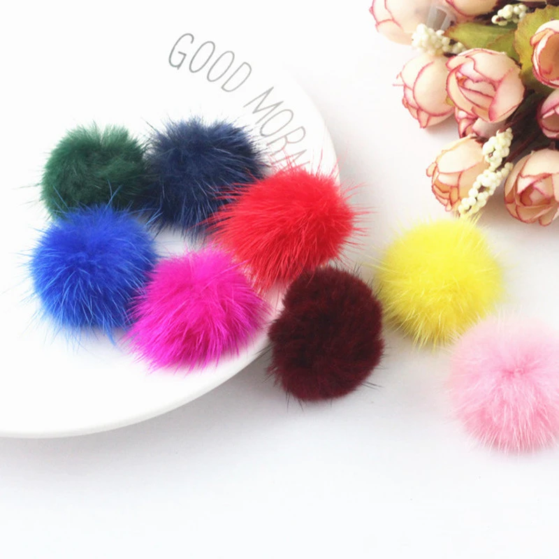 5 sztuk 4cm Mink pompony 40mm futrzaste kulki DIY Pompon do szycia na dzianiny brelok szalik buty kapelusze DIY wyroby jubilerskie akcesoria