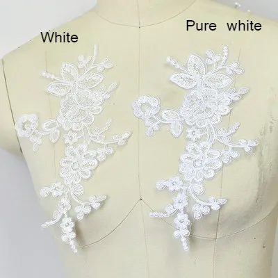 European Embroidery Flower Car Bone Lace Handmade DIY Material Wedding Veil Wedding Shoes Lace Accessories White