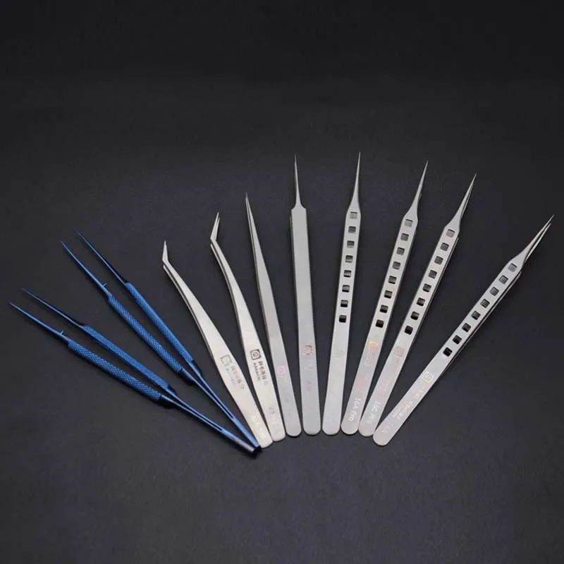 Titanium Alloy  Tweezers Professional Repair Fingerprint Fly Line Phone Motherboard Precise Antimagnetic Electronics Tweezers