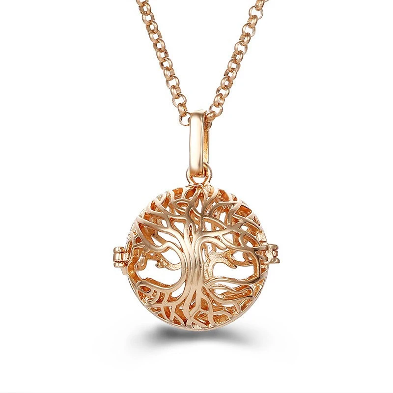 Mexico Music Ball Tree of Life Cage Pendant Vintage Aromatherapy Necklace Essential Oil Diffuser Perfume Locket Pregnant Jewelry