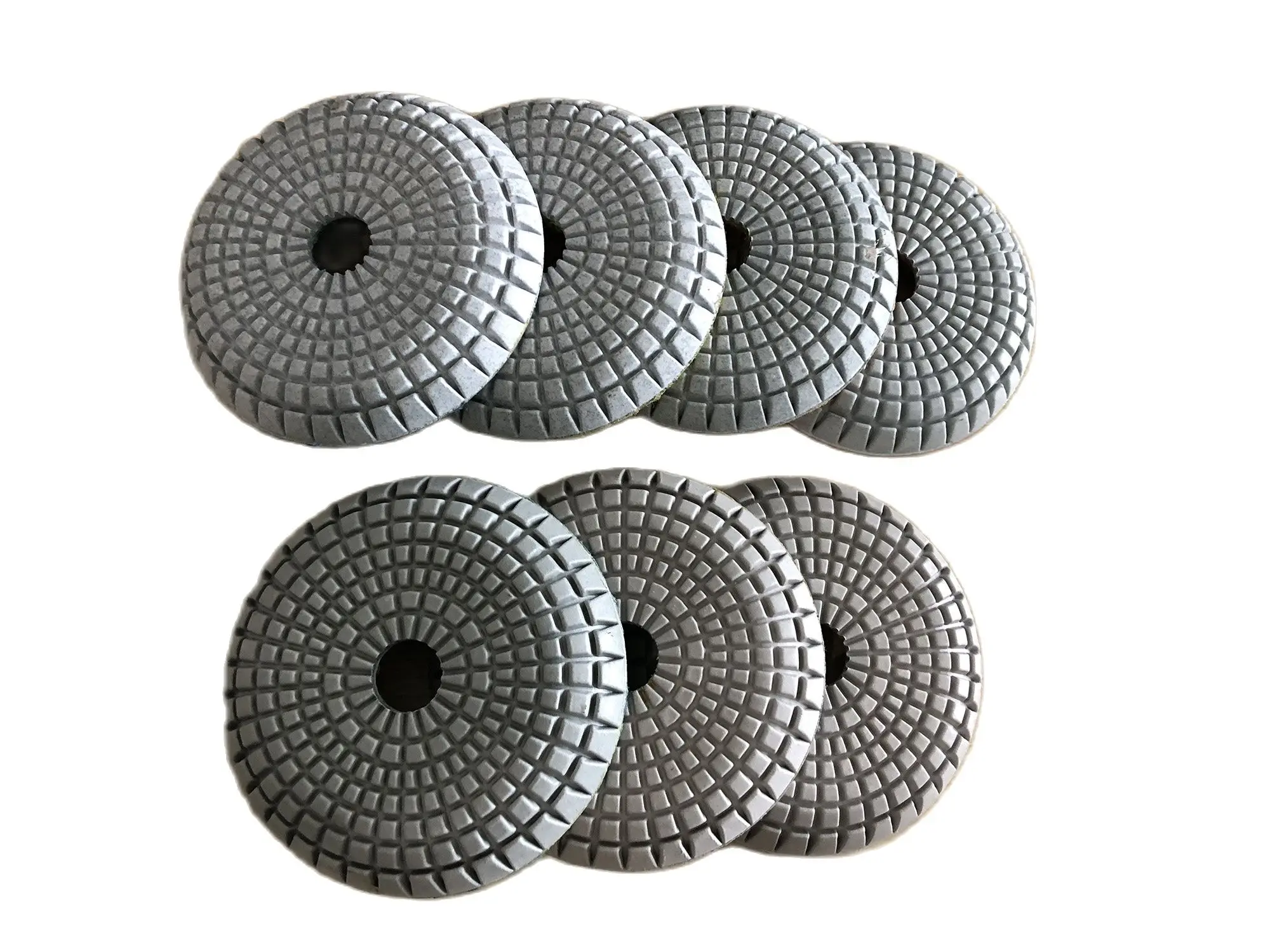 7Pieces 4 Inch 100mm Abrasive Diamond Wet Grinding Pad Marble Stone Tile Quartz Polishing Pad Arc Bowl Grinding Polishing Plate