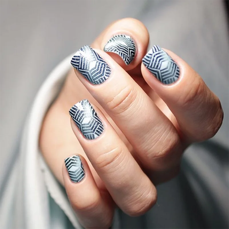 NICOLE DIARY Nail Art Stamping Polish Colorful Black White Nail Art Plate Printing Polish Varnish Nail Art Decoration