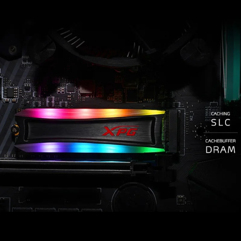 ラップトップおよびデスクトップ用のADATA-XPG spectrix ssd、s40g、rgb、m2、ソリッドステートドライブ、256 gb、512gb、1テラバイト、m.2 2280、pcie、ssd、spectrix、s40g