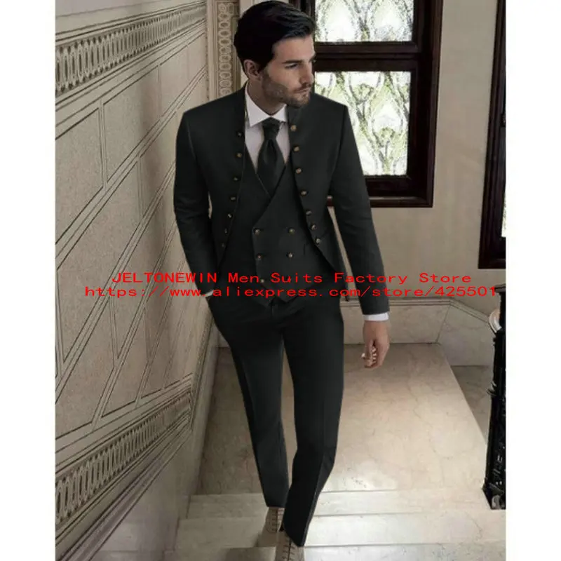 

Male Costume Homme Men Wedding Suits 2022 New Design Slim Fit Formal Black Party Suits For Men Groom Tuxedos Jacket Vest Pants