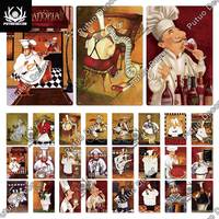 Putuo Decor Chef Metal Painting Retro Tin Sign Cook Kitchen Vintage Wall Decor Restaurant Diner Bistro