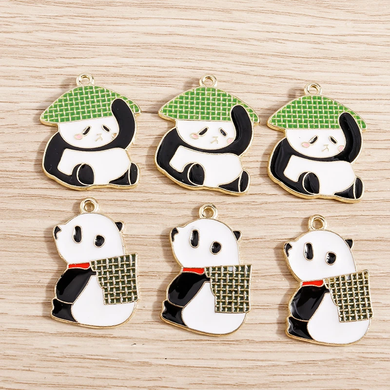 10 Stück Cartoon-Tier-Charms für die Schmuckherstellung, Emaille, Panda, Kaninchen, Katze, Hund, Elefant, Charms-Anhänger für Halsketten, Ohrringe, Geschenk – Detail 15