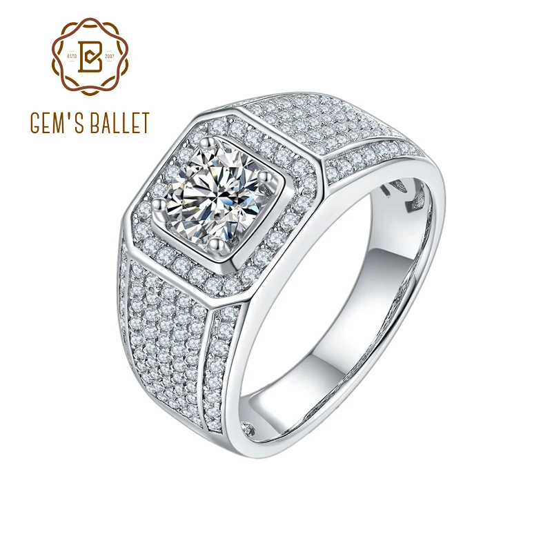 gem's-ballet-925-sterling-silver-moissanite-ring-for-men-10ct-20ct-30ct-pave-set-brilliant-moissanite-men's-moissanite-ring