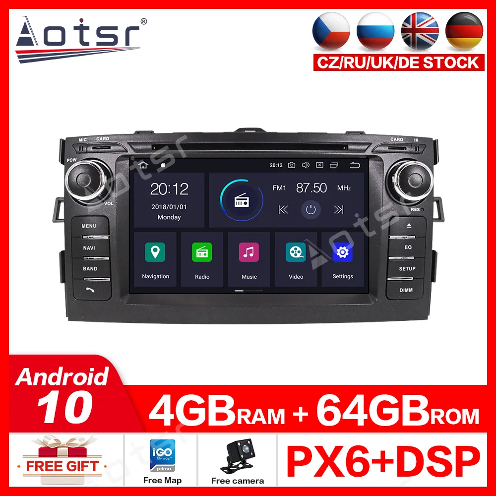 

Android10.0 2 din stereo receiver For Toyota Auris GPS navigation Car DVD video Player 2006-2012 multimedia radio unit astra h