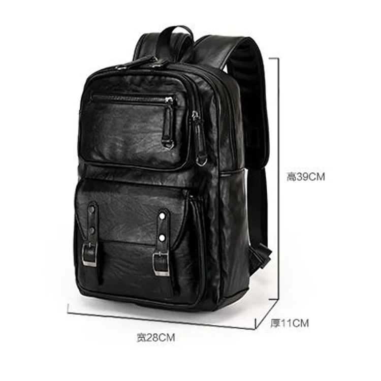 100% Real Leather Men\'S Backpacks Man\'S Casual Back Bag Genuine Leather Business Male Bag Computer Bag