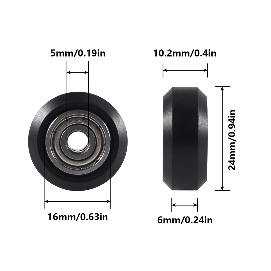 

Aokin 5PCS CNC Openbuilds Plastic Wheel Pom with 625ZZ Idler Pulley Gear Passive Round Wheel Perlin Wheel For Ender 3 CR-10S