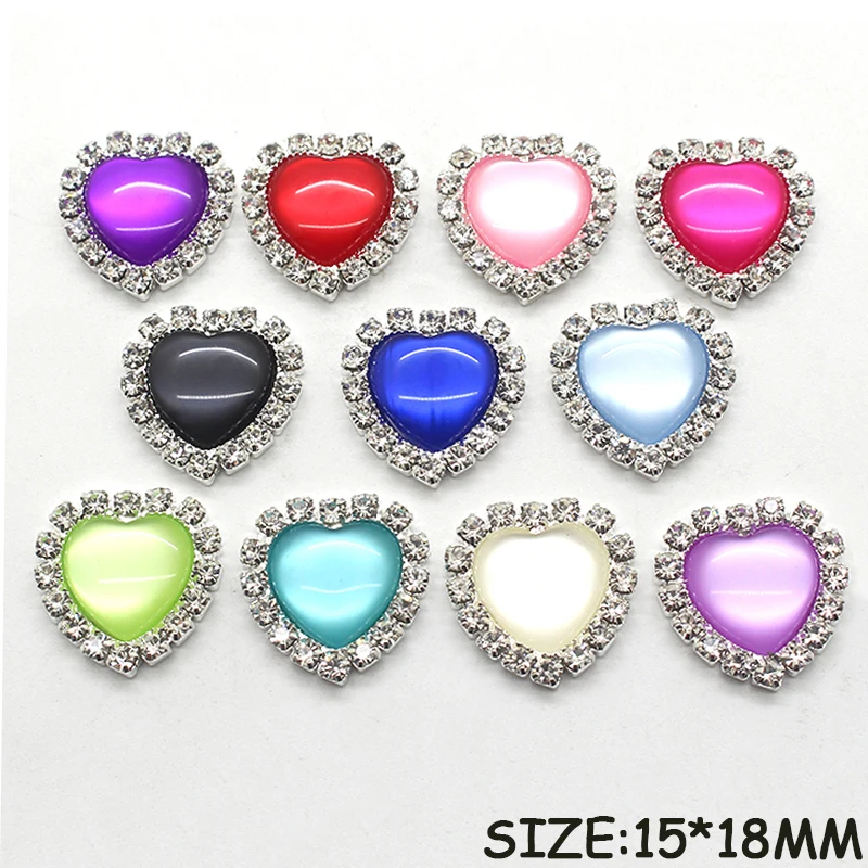 2020 ZMASEY New Fashion10Pcs/Lot 18mm Heart Beautiful Buttons Metal Silver Handwork Festive Party Warm and Romantic Love Decor
