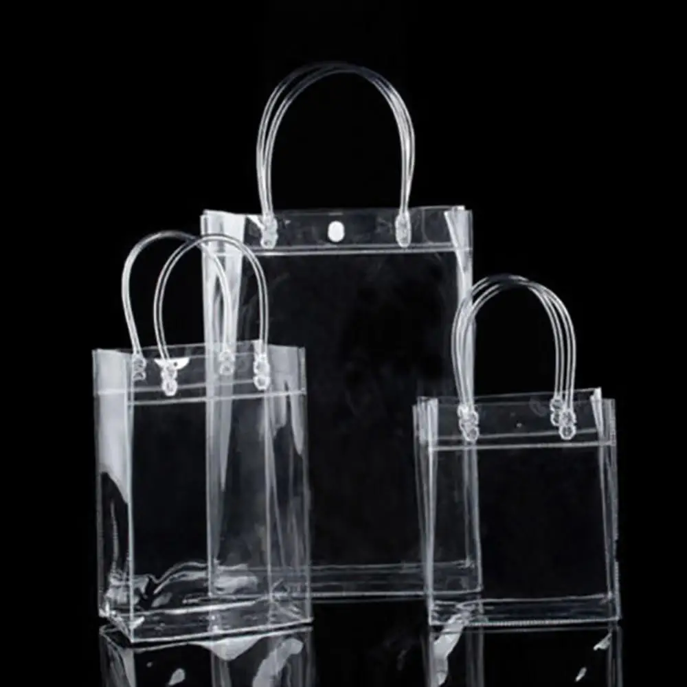 

Clear Tote Bags Friendly Purse Shoulder Handbag PVC Transparent Plastic Pouch Sundries Home kitchen Storage Bag